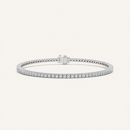 2CT Round Cut Lab Grown Diamond Tennis Braceler