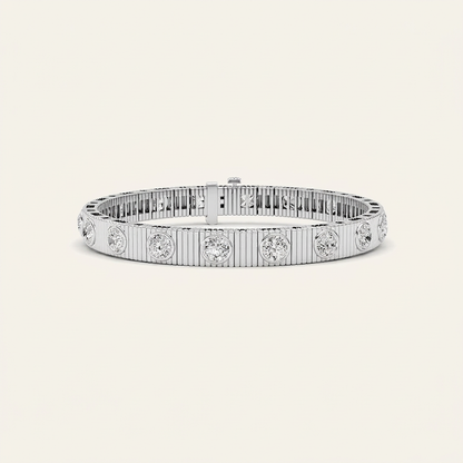 7CT Round Cut Lab Grown Diamond Bangle Bracelet