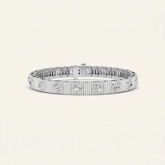 7CT Round Cut Lab Grown Diamond Bangle Bracelet