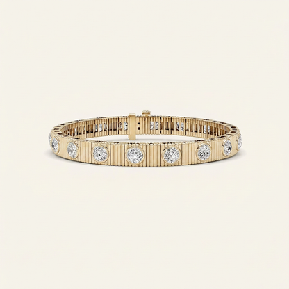 7CT Round Cut Lab Grown Diamond Bangle Bracelet