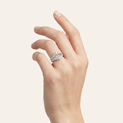 1CT Round Cut Lab Grown Diamond Insert Jacket Ring