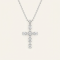 2 Ct Oval Cut Lab Grown Diamond Cross Pendant