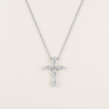 2 Ct Marquise Cut Lab Grown Diamond Cross Pendant