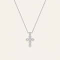 3 Ct Oval Cut Lab Grown Diamond Cross Pendant