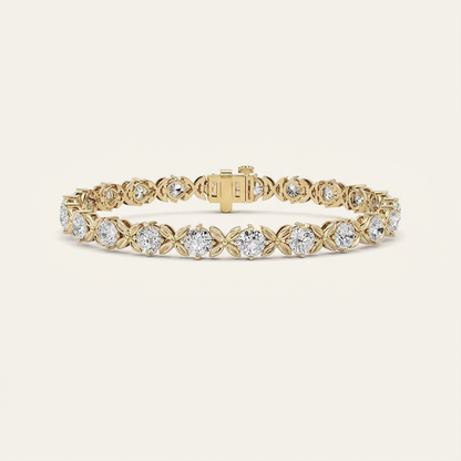 7CT Round Cut Lab Grown Diamond Bracelet