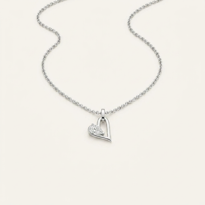 1 Ct Pear Cut Lab Grown Diamond Heart Shaped Dangle Pendant