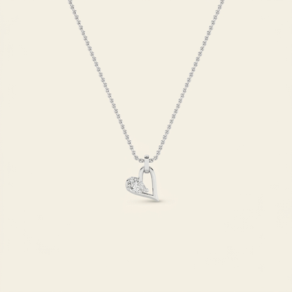 1 Ct Pear Cut Lab Grown Diamond Heart Shaped Dangle Pendant