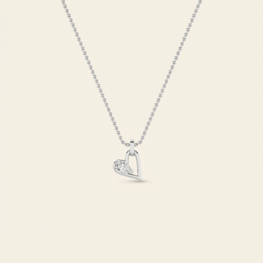 1 Ct Pear Cut Lab Grown Diamond Heart Shaped Dangle Pendant