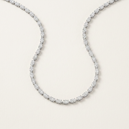 25CT Oval Cut Lab Grown Diamond Tennis Necklace