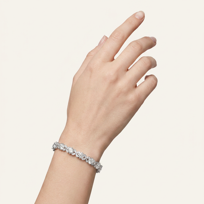 7CT Round Cut Lab Grown Diamond Bracelet