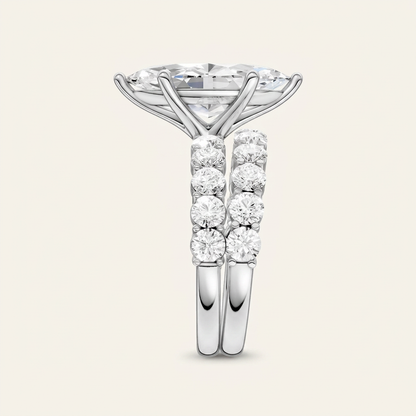 6.00CT Marquise Cut Lab Grown Diamond Bridal Set