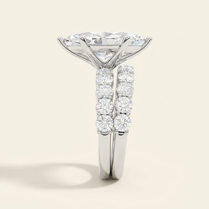4.00CT Marquise Cut Lab Grown Diamond Bridal Set