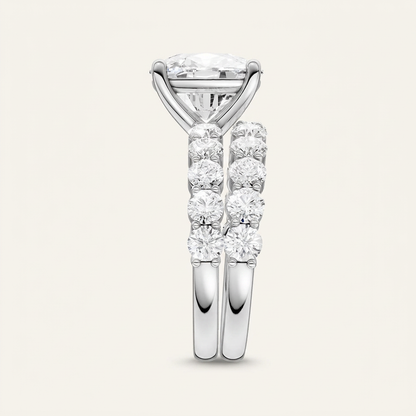 4.00CT Cushion Cut Lab Grown Diamond Bridal Set