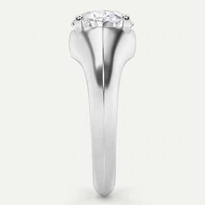 2CT Oval Cut Lab Grown Diamond East West Solitaire Ring