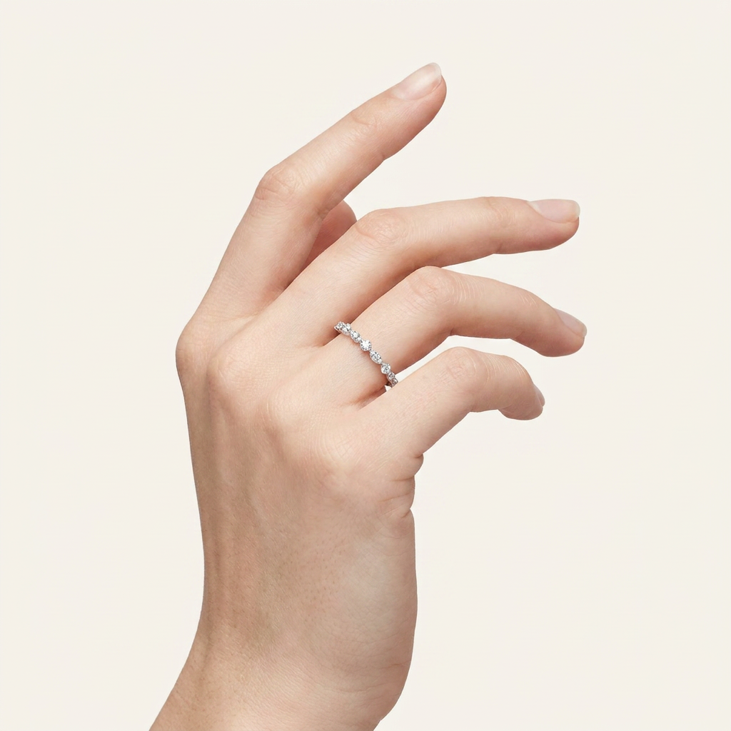 0.25CT Round Cut Certified Lab Grown Diamond Band