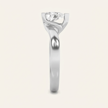 2CT Pear Cut Lab Grown Diamond Solitaire Ring