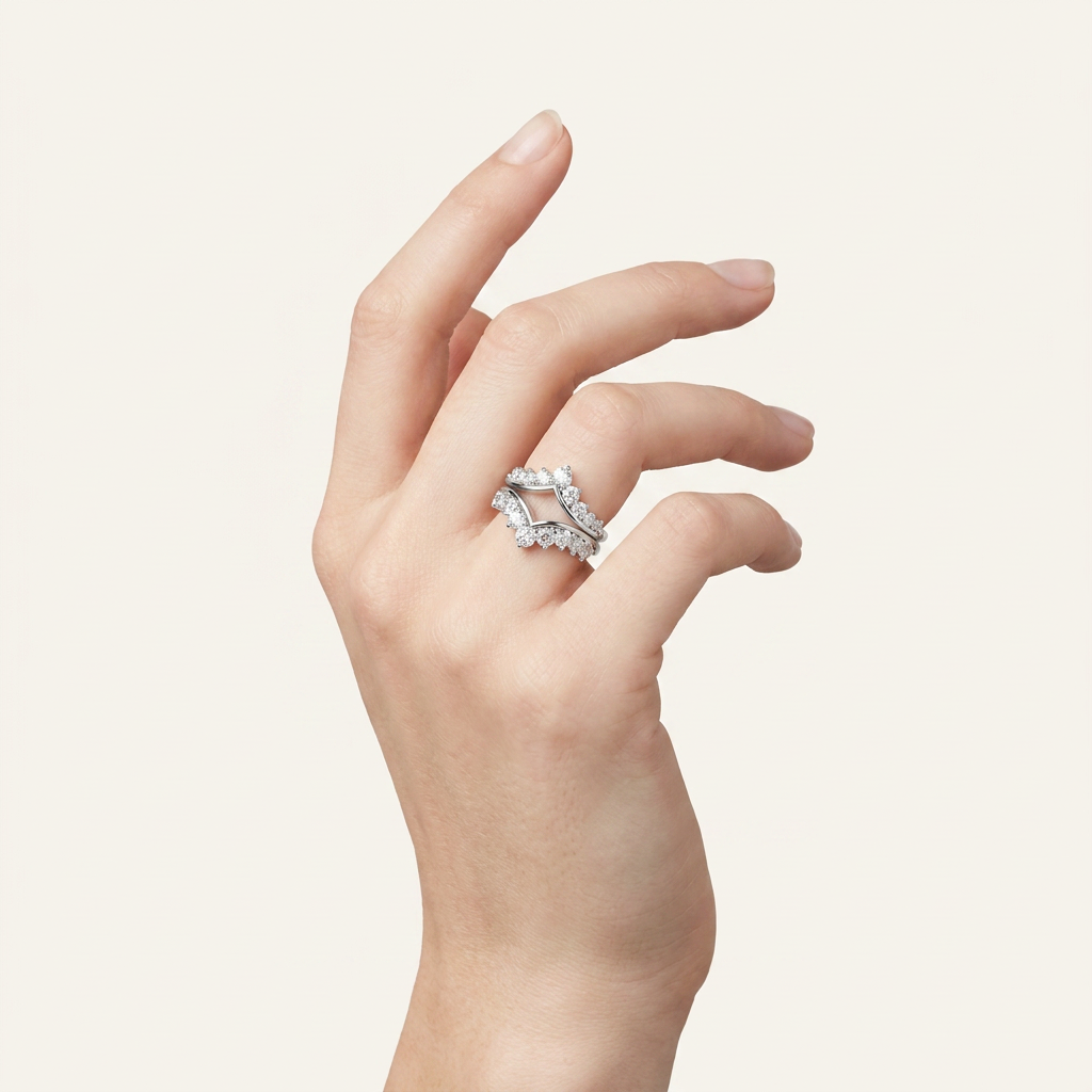 2CT Round Cut Lab Grown Diamond Insert Jacket Ring