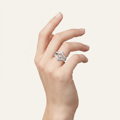 2CT Round Cut Lab Grown Diamond Insert Jacket Ring