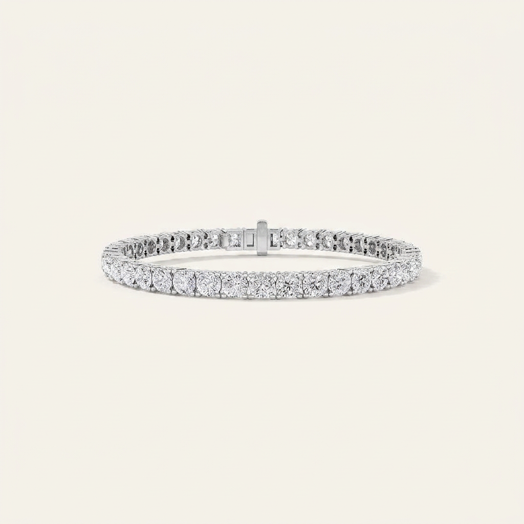 7CT Round Cut Lab Grown Diamond Tennis Bracelet