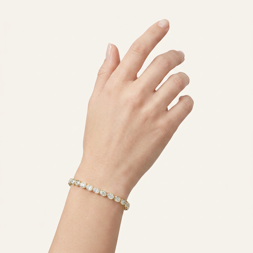 8CT Oval Cut Lab Grown Diamond Tennis Bracelet