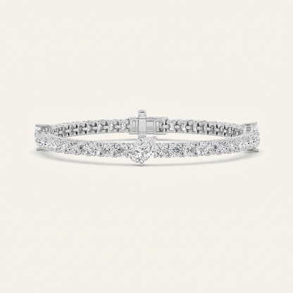 10CT Pear Cut Lab Grown Diamond East West Station Tennis Bracelet