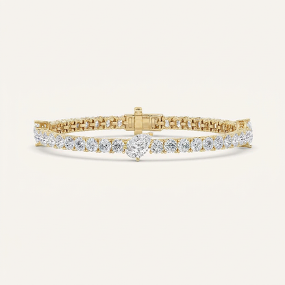 10CT Pear Cut Lab Grown Diamond East West Station Tennis Bracelet