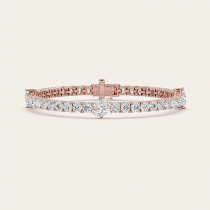 10CT Pear Cut Lab Grown Diamond East West Station Tennis Bracelet