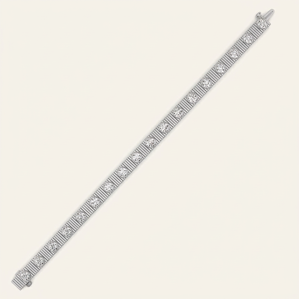 7CT Round Cut Lab Grown Diamond Bangle Bracelet