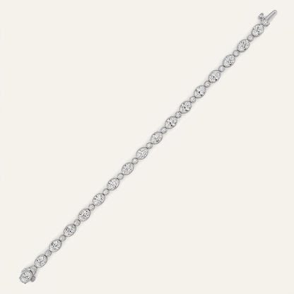 8CT Oval And Round Cut Lab Grown Diamond Bezel Set Bracelet