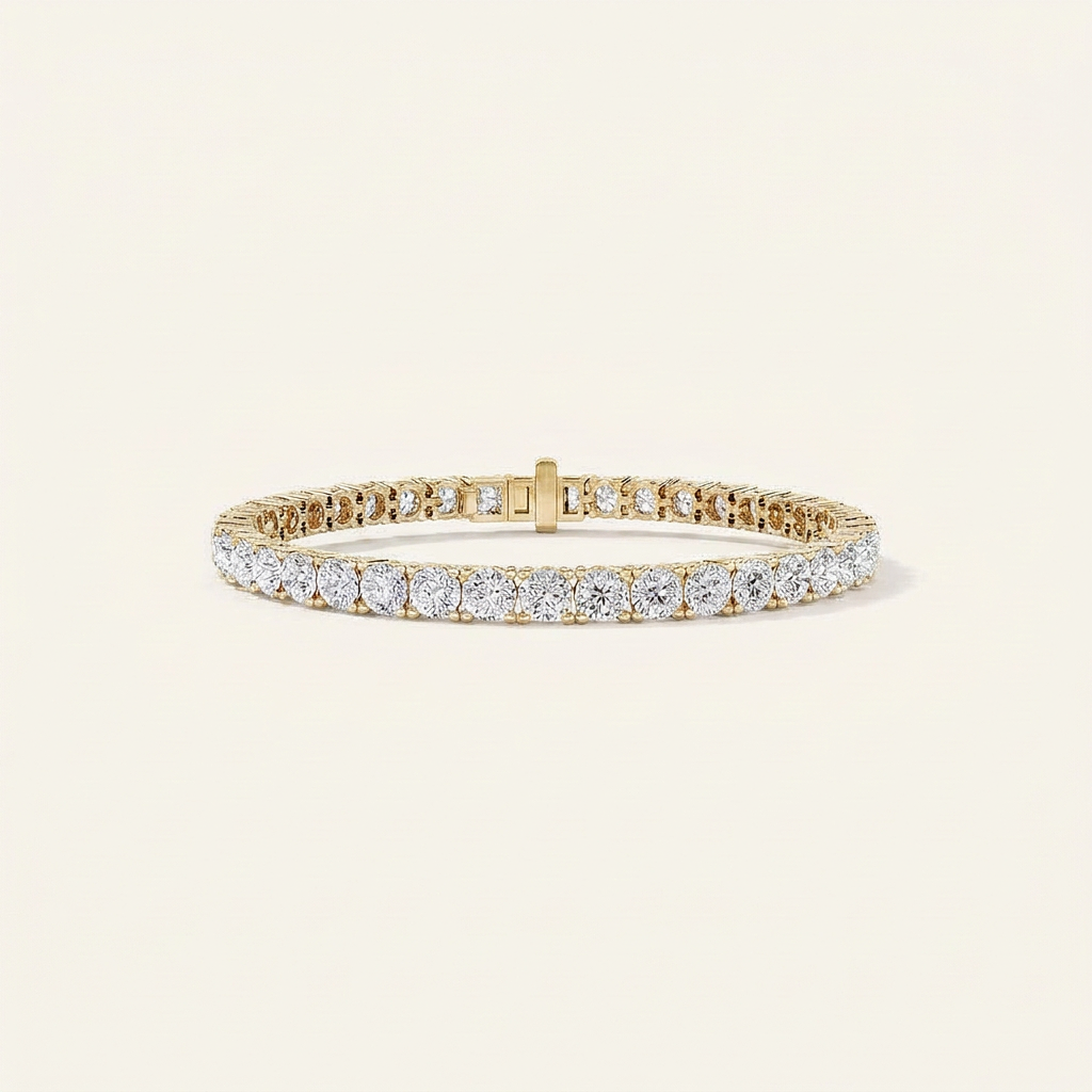 15CT Round Cut Lab Grown Diamond Tennis Bracelet