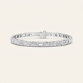 13CT Emerald And Round Cut Lab Grown Diamond Bezel Set Tennis Bracelet
