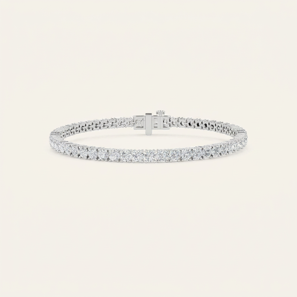 6CT Round Cut Lab Grown Diamond Tennis Bracelet