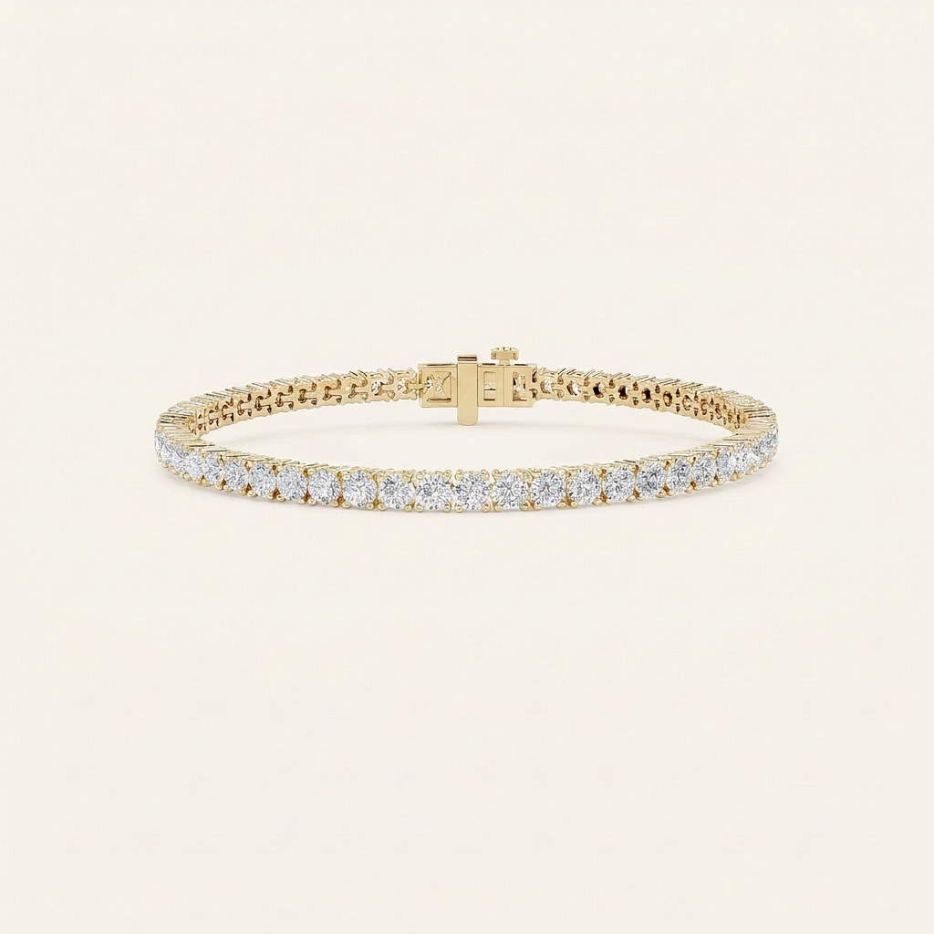 5CT Round Cut Lab Grown Diamond Tennis Bracelet