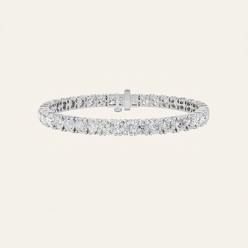 15CT Round Cut Lab Grown Diamond Tennis Bracelet