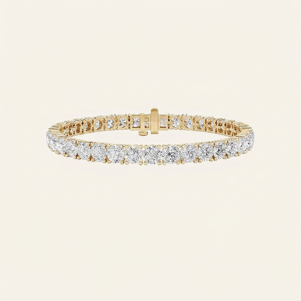 15CT Round Cut Lab Grown Diamond Tennis Bracelet