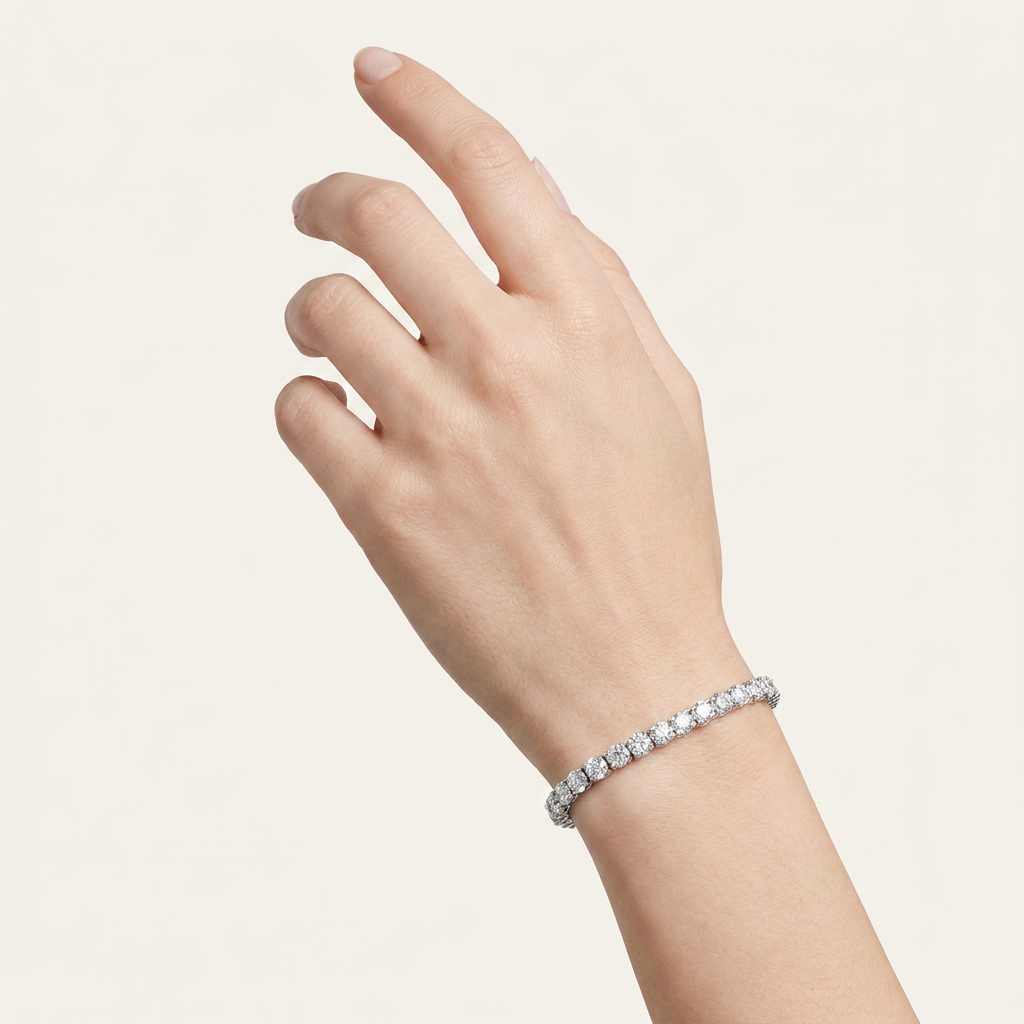 7CT Round Cut Lab Grown Diamond Tennis Bracelet