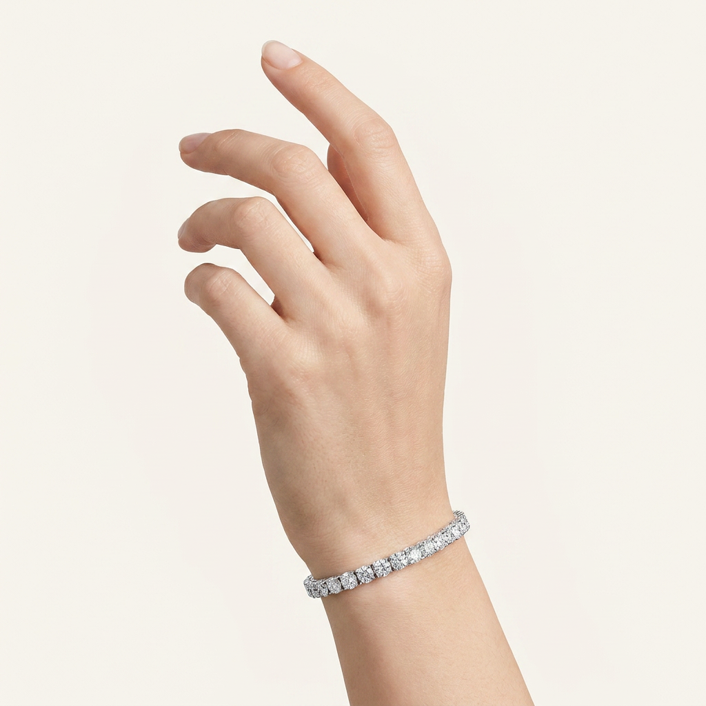 6CT Round Cut Lab Grown Diamond Tennis Bracelet