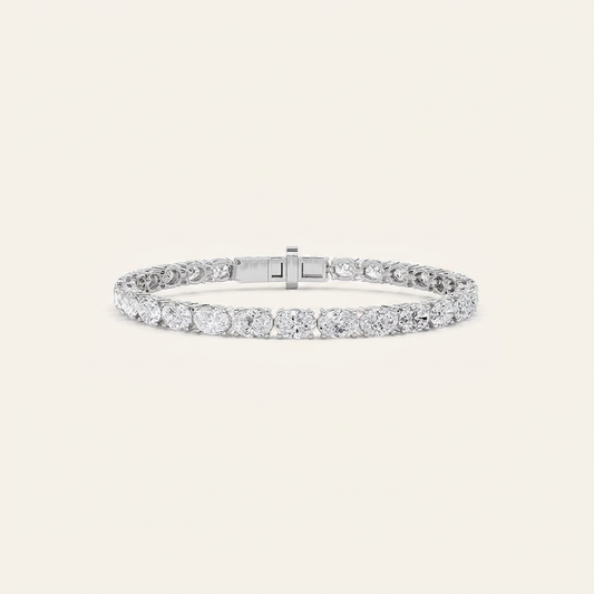 13CT Oval Cut Lab Grown Diamond Tennis Bracelet