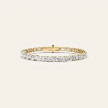 7CT Oval Cut Lab Grown Diamond Tennis Bracelet