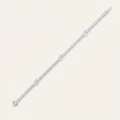 10CT Pear Cut Lab Grown Diamond East West Station Tennis Bracelet