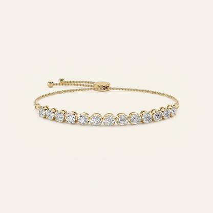 2.5CT Round Cut Lab Grown Diamond Bolo Bracelet