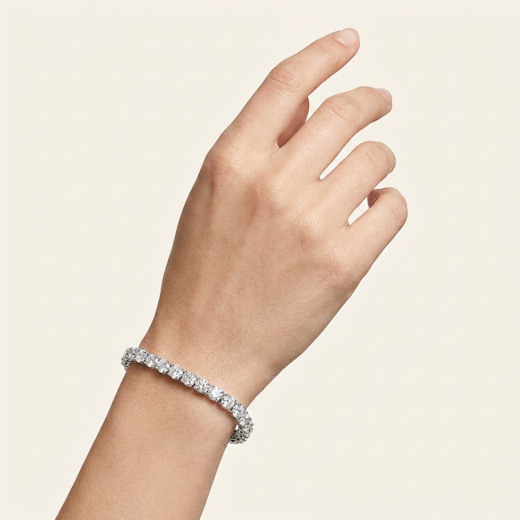 15CT Round Cut Lab Grown Diamond Tennis Bracelet