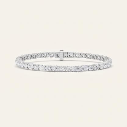 7CT Oval And Round Cut Lab Grown Diamond Statement Bracelet