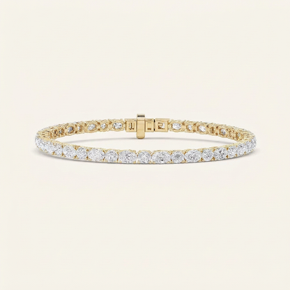 7CT Oval And Round Cut Lab Grown Diamond Statement Bracelet