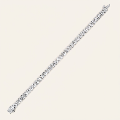 18CT Heart Cut Lab Grown Diamond Tennis Bracelet