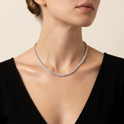 15CT Round Cut Lab Grown Diamond Tennis Necklace