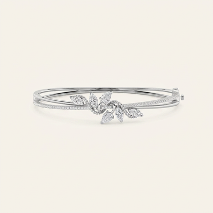 2CT Marquise Cut Lab Grown Diamond Bangle Bracelet