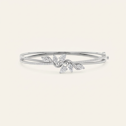 2CT Marquise Cut Lab Grown Diamond Bangle Bracelet