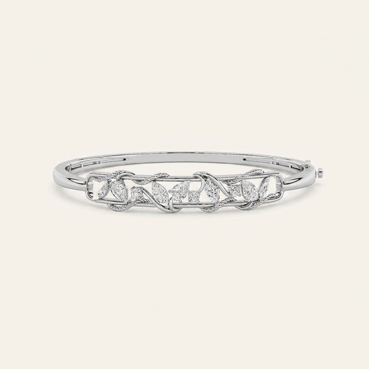2CT Pear Cut Lab Grown Diamond Bangle Bracelet