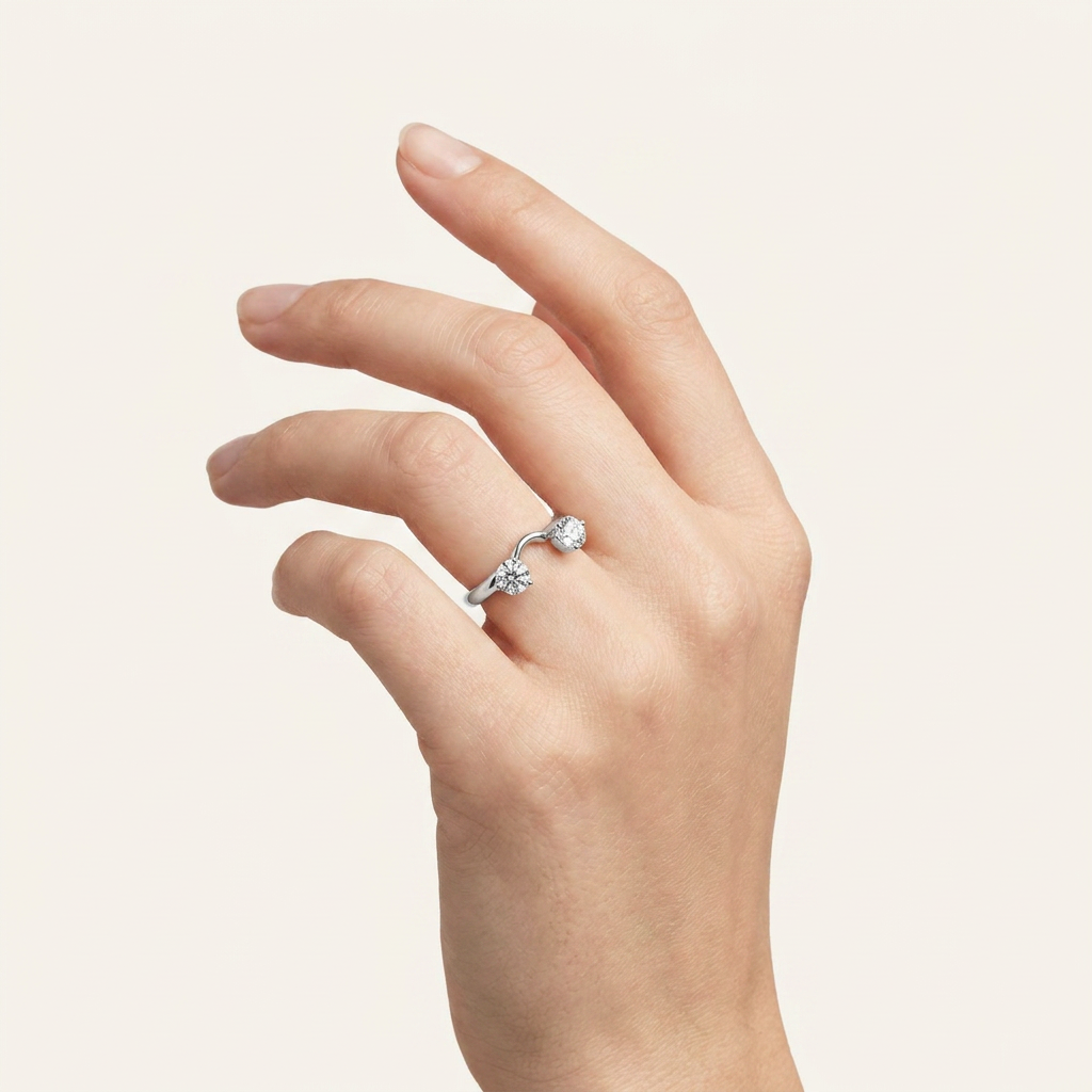 1CT Round Cut Lab Grown Diamond Wrap Ring